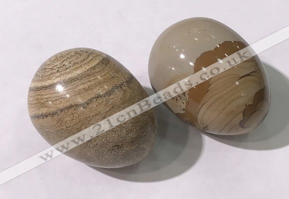 CDN1383 35*45mm egg-shaped picture jasper decorations wholesale