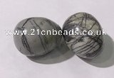 CDN1401 35*45mm egg-shaped net jasper decorations wholesale