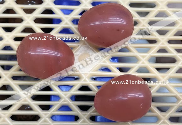 CDN301 25*35mm egg-shaped cherry quartz decorations wholesale