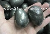 CDN31 38*50mm egg-shaped pyrite gemstone decorations wholesale