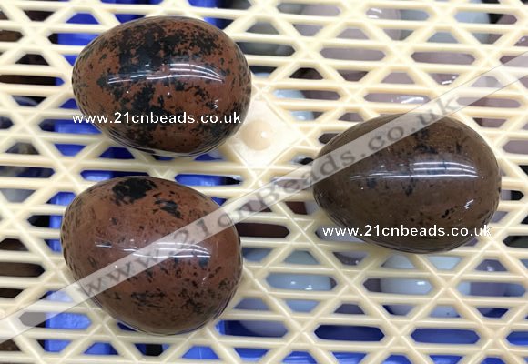 CDN310 30*40mm egg-shaped mahogany obsidian decorations wholesale