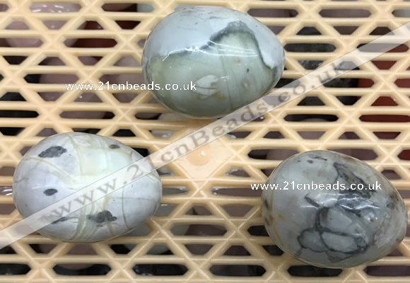 CDN318 30*40mm egg-shaped picasso jasper decorations wholesale