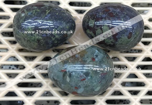 CDN323 30*40mm egg-shaped blood jasper decorations wholesale