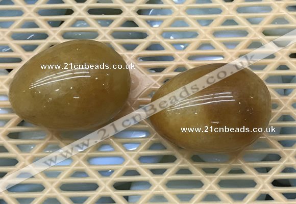 CDN338 35*50mm egg-shaped yellow jade decorations wholesale