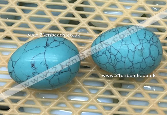 CDN342 35*50mm egg-shaped imitation turquoise decorations wholesale