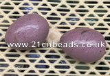 CDN344 35*50mm egg-shaped pink wooden fossil jasper decorations