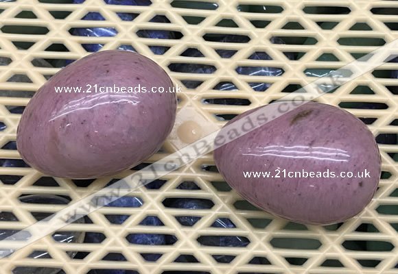 CDN344 35*50mm egg-shaped pink wooden fossil jasper decorations