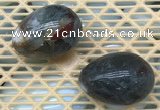 CDN360 35*50mm egg-shaped blood jasper decorations wholesale