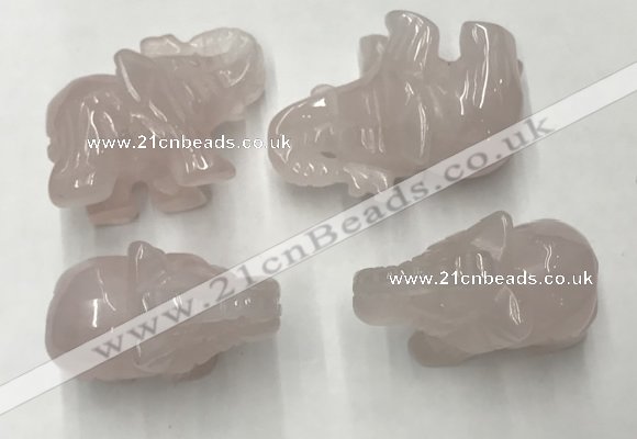 CDN380 20*40*30mm elephant rose quartz decorations wholesale