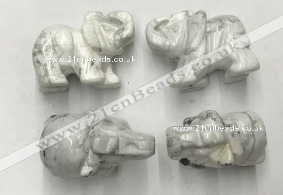 CDN382 20*40*30mm elephant white howlite decorations wholesale