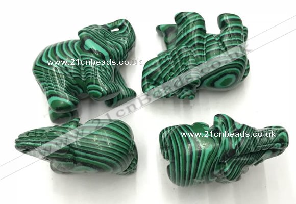 CDN384 20*40*30mm elephant imitation malachite decorations wholesale