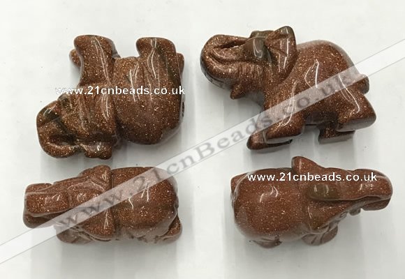 CDN388 20*40*30mm elephant goldstone decorations wholesale