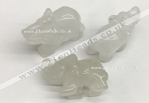 CDN402 25*50*35mm elephant white jade decorations wholesale