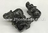 CDN405 25*50*35mm elephant black labradorite decorations wholesale