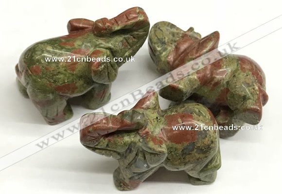 CDN413 25*50*35mm elephant unakite decorations wholesale