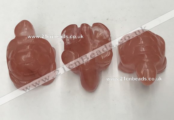 CDN433 28*45*22mm turtle cherry quartz decorations wholesale