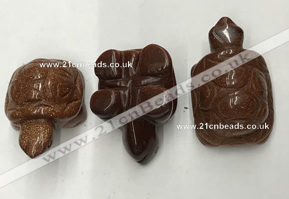 CDN439 28*45*22mm turtle goldstone decorations wholesale