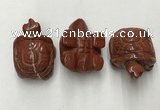 CDN440 28*45*22mm turtle red jasper decorations wholesale