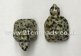 CDN441 28*45*22mm turtle dalmatian jasper decorations wholesale