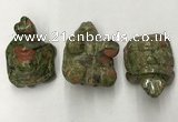 CDN442 28*45*22mm turtle unakite decorations wholesale