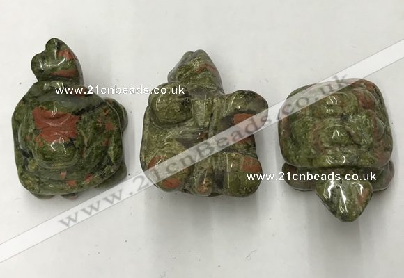 CDN442 28*45*22mm turtle unakite decorations wholesale