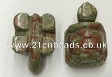 CDN459 38*55*28mm turtle unakite decorations wholesale