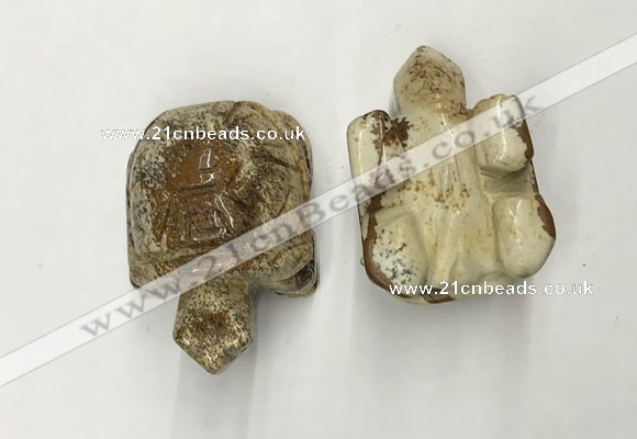 CDN460 38*55*28mm turtle picture jasper decorations wholesale