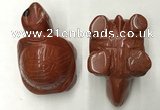 CDN462 38*55*28mm turtle red jasper decorations wholesale