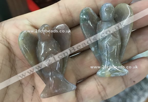 CDN476 30*40mm angel Indian agate decorations wholesale