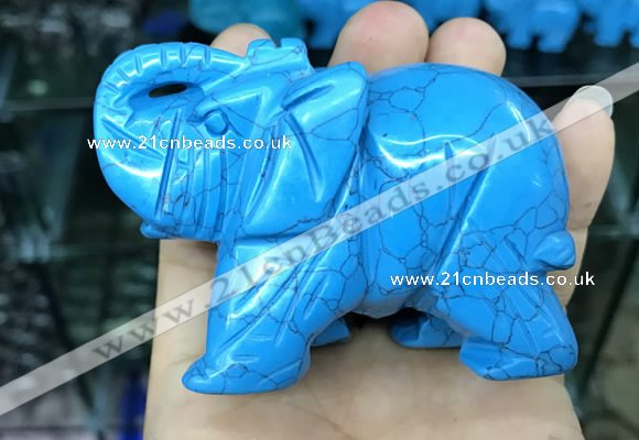 CDN533 35*80*55mm elephant imitation turquoise decorations wholesale