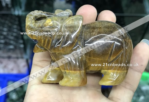 CDN535 35*80*55mm elephant yellow tiger eye decorations wholesale