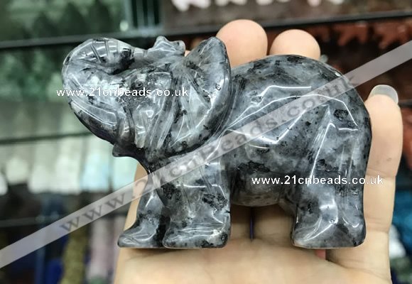 CDN536 35*80*55mm elephant black labradorite decorations wholesale