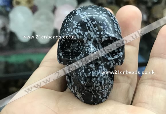 CDN555 35*50*40mm skull snowflake obsidian decorations wholesale