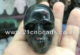 CDN557 35*50*40mm skull blood jasper decorations wholesale