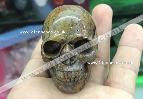 CDN558 35*50*40mm skull agate decorations wholesale