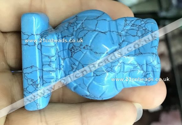 CDN574 35*50mm owl imitation turquoise decorations wholesale