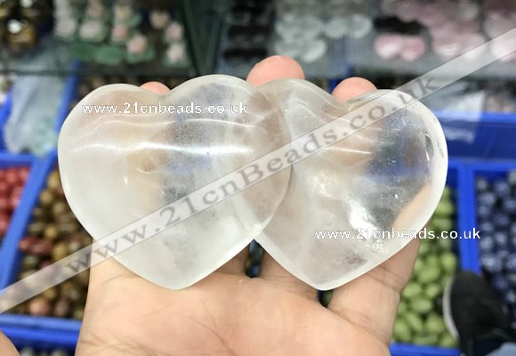 CDN590 50*90mm double heart white crystal decorations wholesale