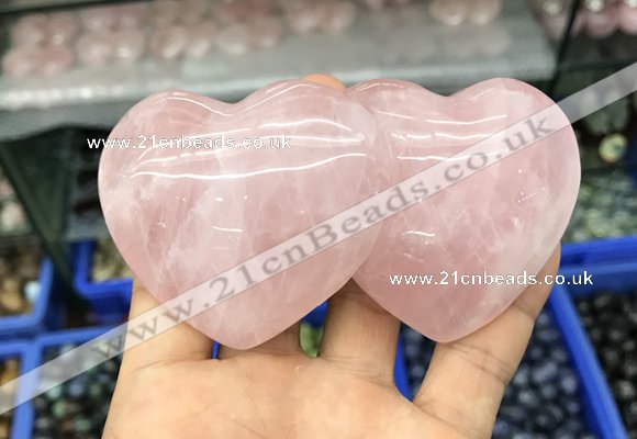 CDN591 50*90mm double heart rose quartz decorations wholesale