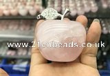 CDN597 40*55mm apple rose quartz decorations wholesale