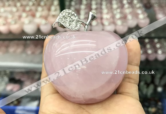 CDN598 55*65mm apple rose quartz decorations wholesale