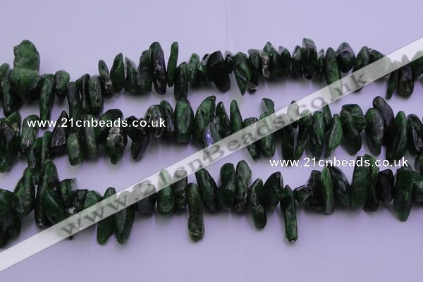 CDP73 15.5 inches 8*22mm - 12*28mm diopside chips gemstone beads