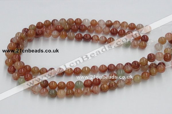 CDQ02 15.5 inches 10mm round natural red quartz beads wholesale