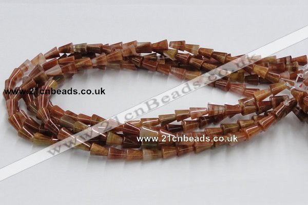 CDQ05 15.5 inches 8*11mm trumpet-shaped natural red quartz beads