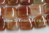 CDQ07 15.5 inches 14*14mm square natural red quartz beads wholesale