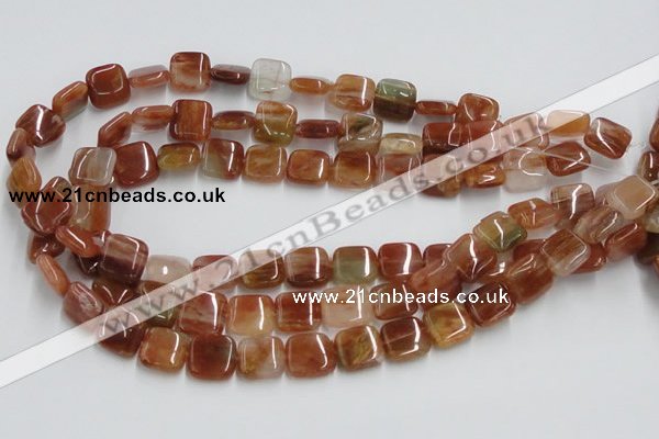 CDQ07 15.5 inches 14*14mm square natural red quartz beads wholesale