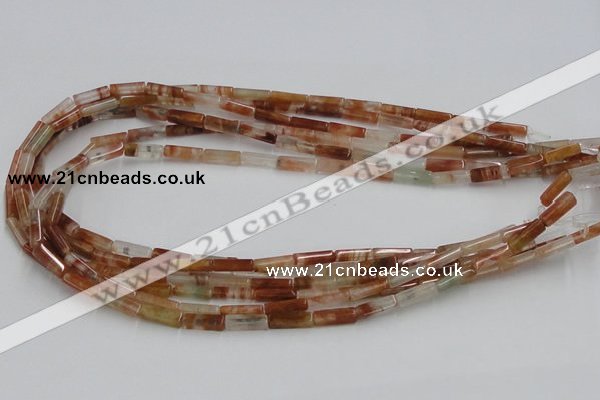 CDQ08 15.5 inches 4*13mm rectangle natural red quartz beads wholesale