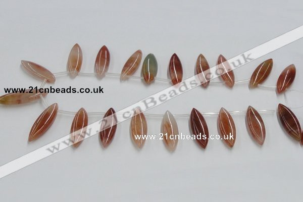 CDQ11 15.5 inches 12*30mm marquise natural red quartz beads wholesale