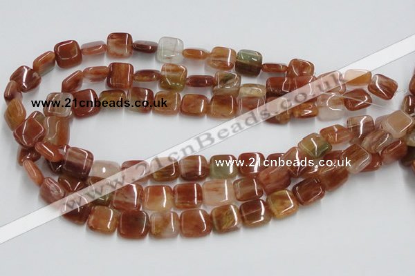 CDQ16 15.5 inches 10*10mm square natural red quartz beads wholesale