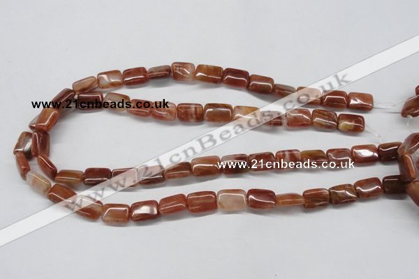 CDQ20 15.5 inches 10*14mm rectangle natural red quartz beads wholesale