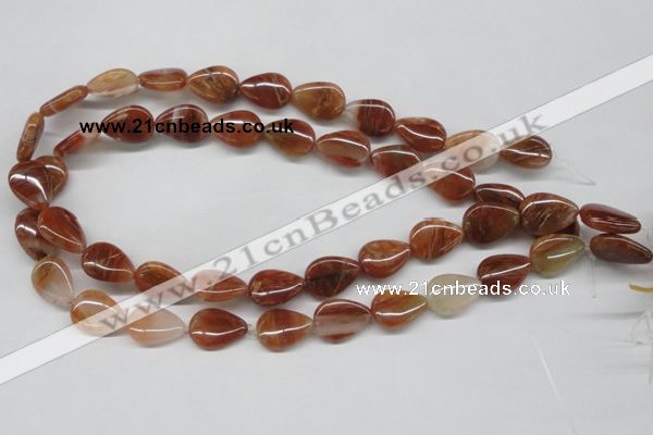 CDQ25 15.5 inches 13*18mm flat teardrop natural red quartz beads